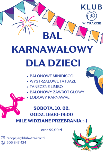 bal karnawałowy-plakatulotka